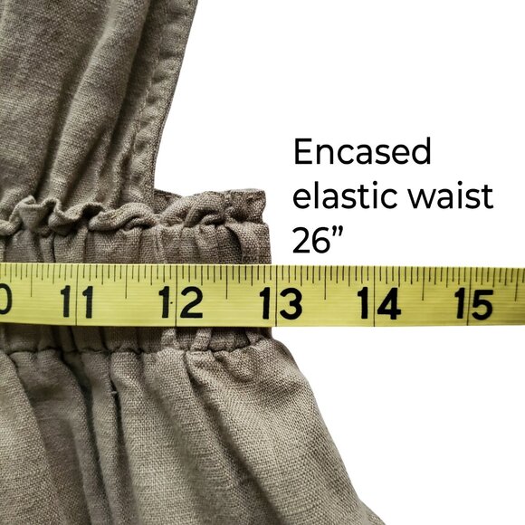 ZARA Rustic Pinafore Dress Overall Jumper Linen Blend Light Olive Green Size S - Picture 14 of 16